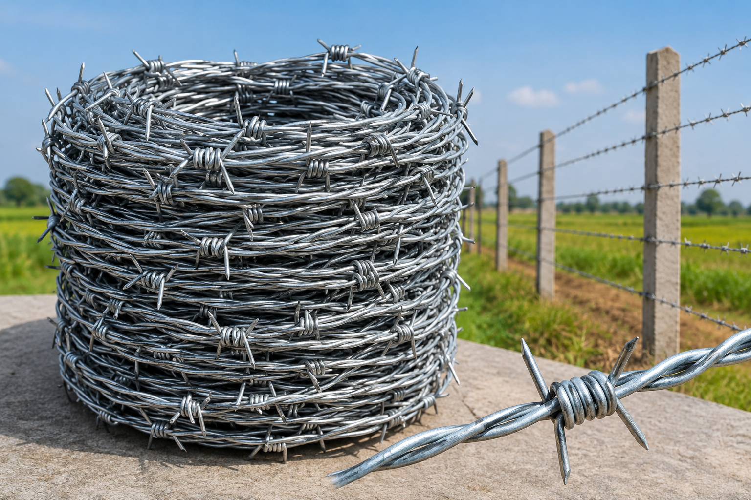Barbed Wire Type A – 2.5MM × 2.5MM × 150MM installation 1